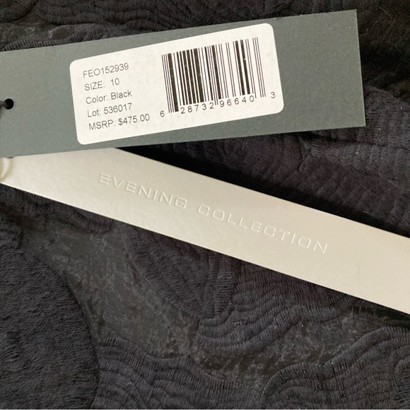 Halston Heritage Dress Sz 10 Evening Collection Black Jacquard Sleeveless NWT - Picture 4 of 7